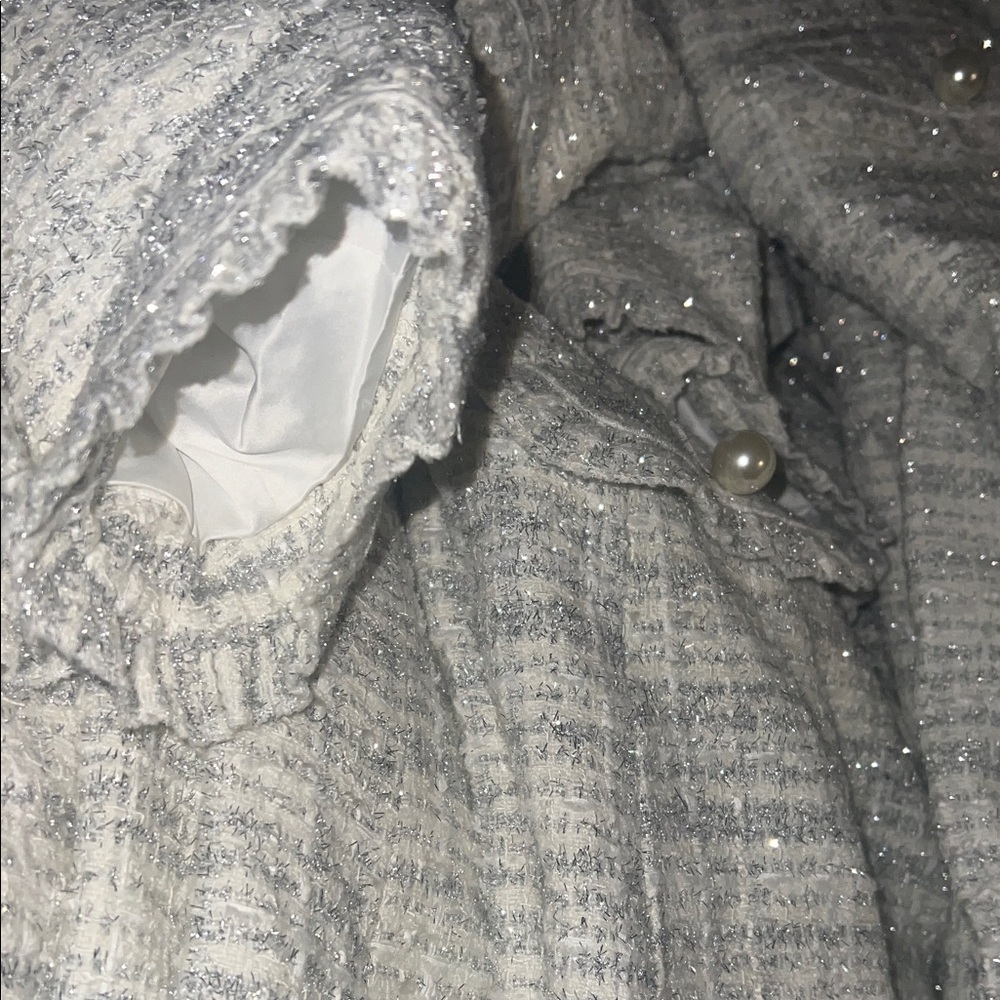 Kate Spade New York Cream Star Bright Sparkle Tweed Coat Size 0–10 | NWOT - Picture 9 of 10